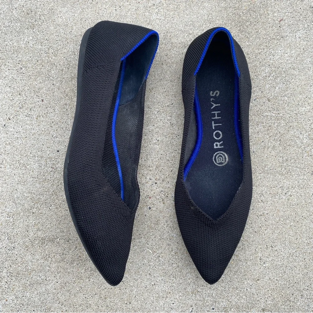 Rothy’s Black The Point Knit Ballet Flats size 6.5 - Picture 11 of 11